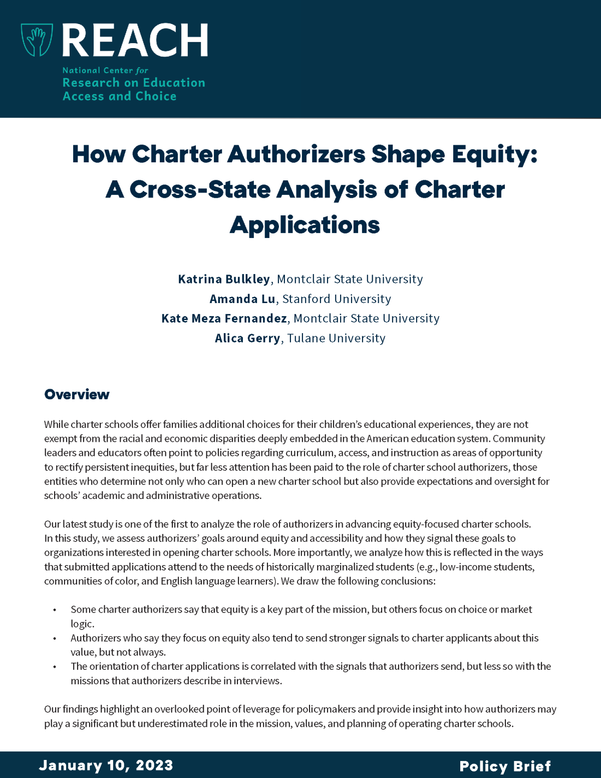 COVER How Authorizers Shape Equity 2023 01 10